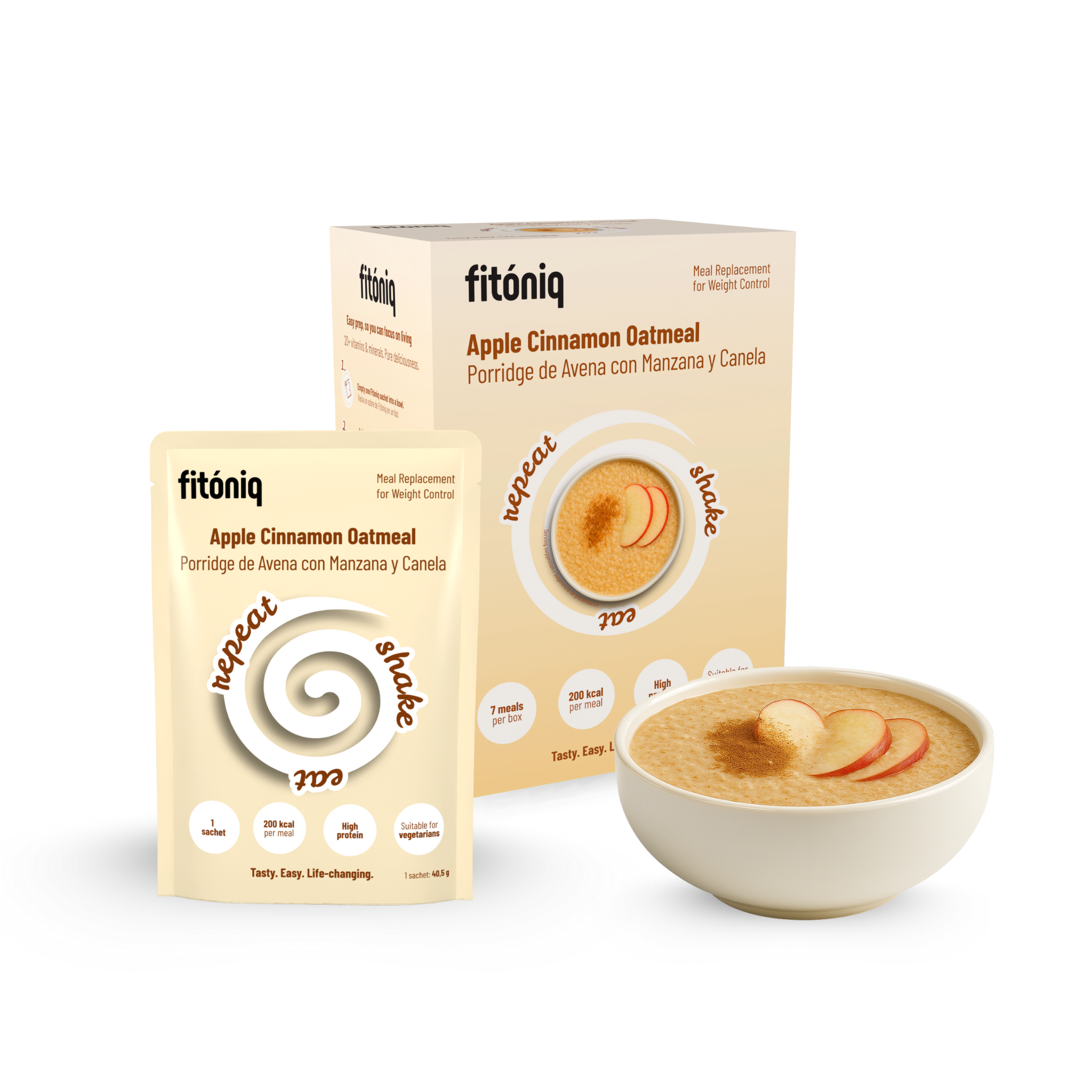 Porridge de Avena con Sabor de Manzana y Canela Fitóniq