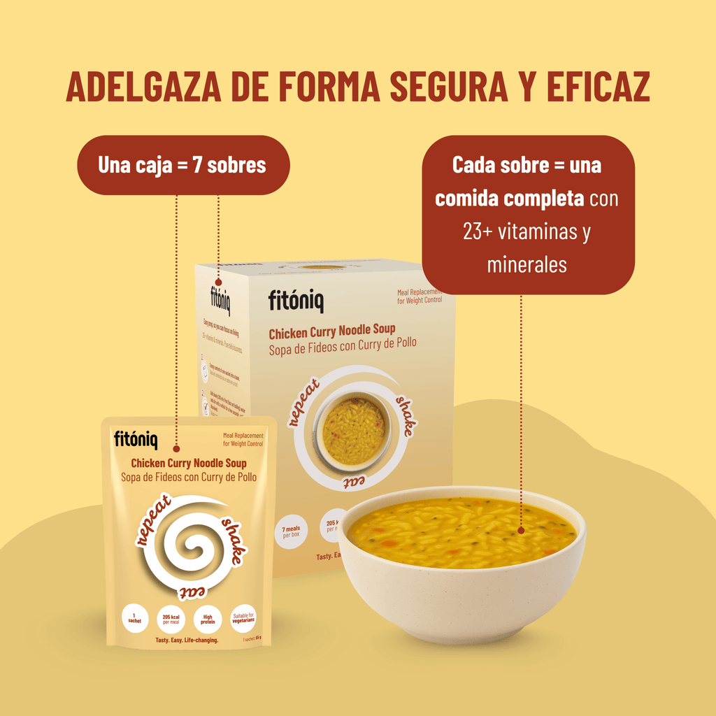 Sopa de Fideos con Sabor Curry de Pollo Fitóniq - Fitóniq